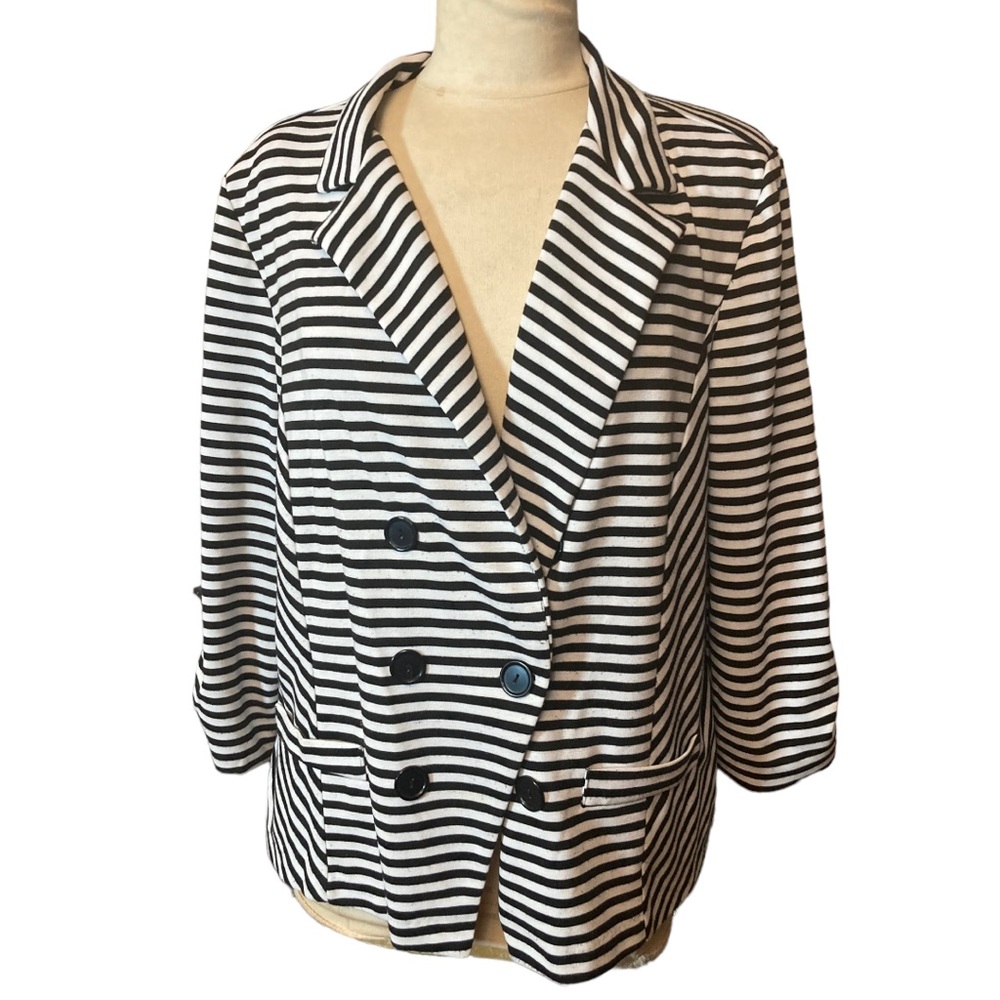 Black and White Stripped Blazer SZ 2X